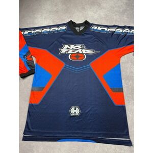 VTG No Fear Elektron Motocross Jersey XL Navy Blue Orange Y2K USA Racing BMX ATV